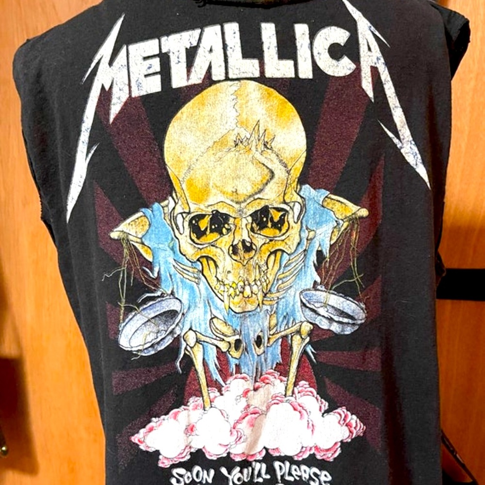 Metallica ‘89 Vintage Band T-Shirt Concert Tour Cut Sleeveless 80s shirt Large